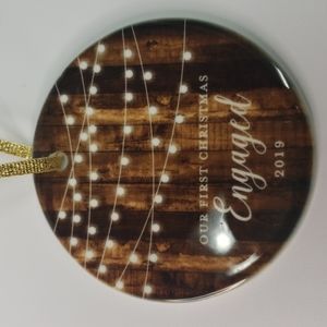 "Our First Christmas Engaged 2019" Ceramic Ornament